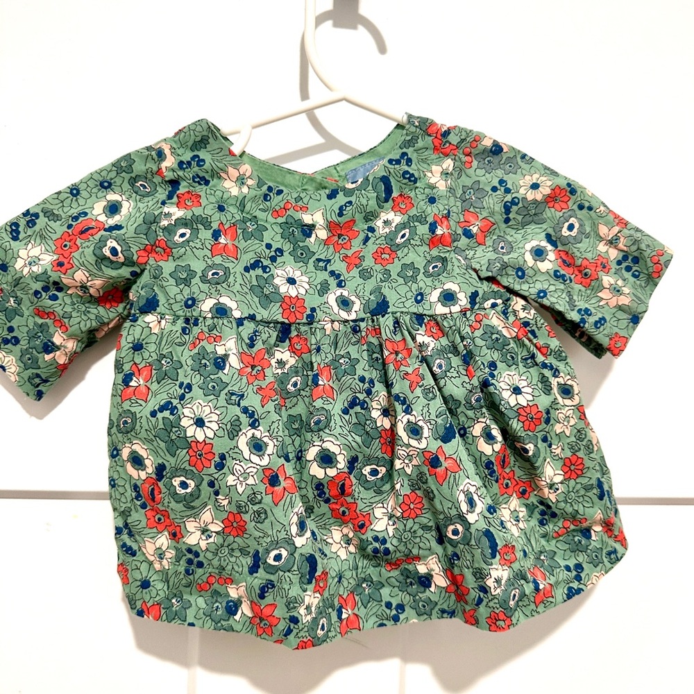 Baby Gap - Green Floral Dress & Pants Set